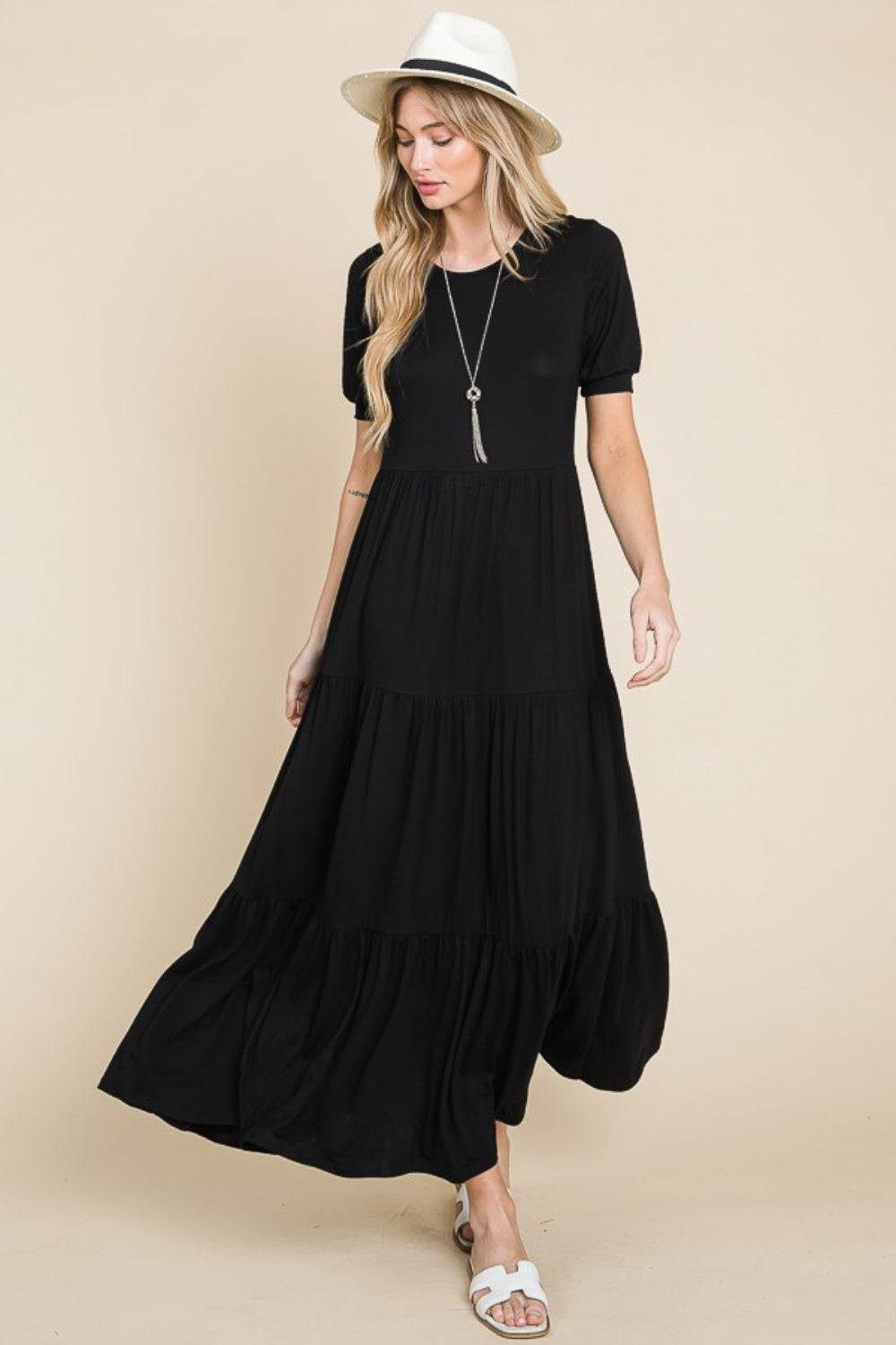 BOMBOM - Short Sleeve Maxi Dress