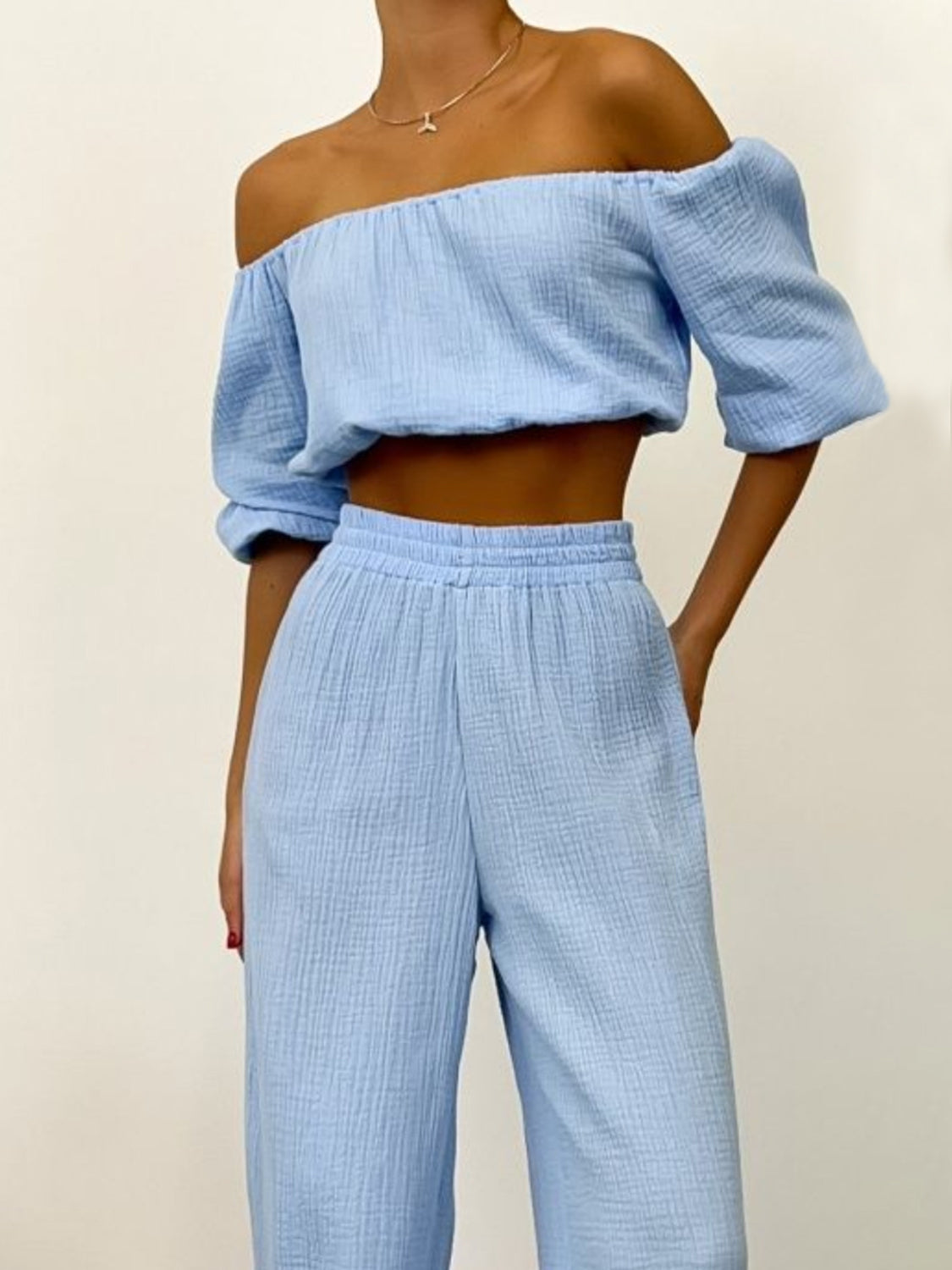 Set - Off Shoulder Top and Pants