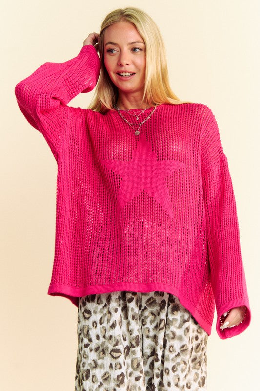 Davi & Dani - Star Crochet Knit Top