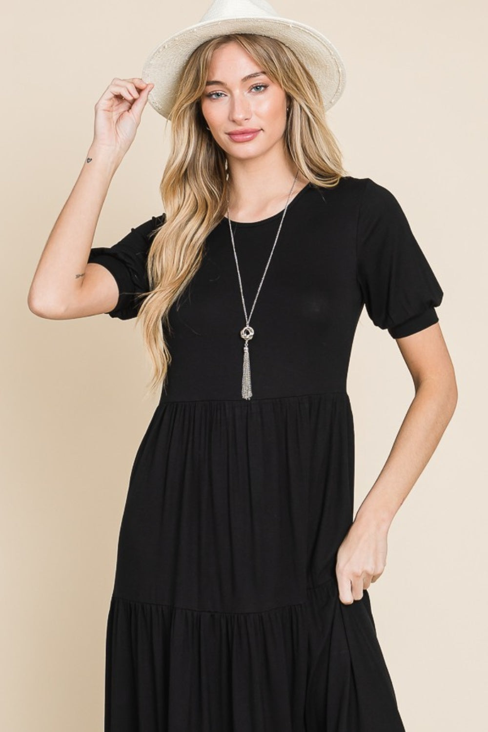 BOMBOM - Short Sleeve Maxi Dress