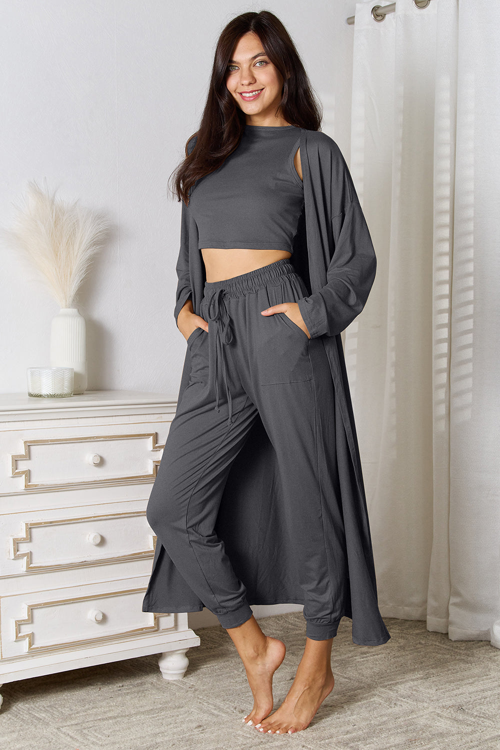 Set - Cardigan, Pants and Tank Set