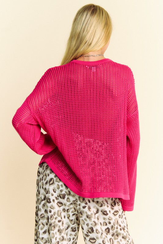 Davi & Dani - Star Crochet Knit Top