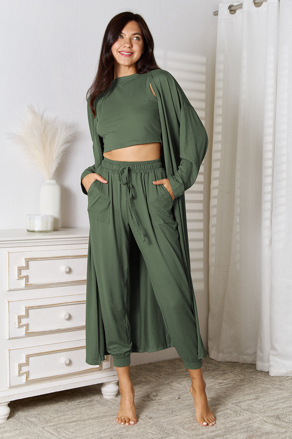 Set - Cardigan, Pants and Tank Set