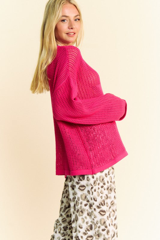 Davi & Dani - Star Crochet Knit Top