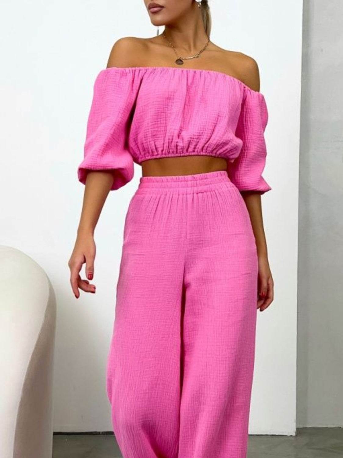 Set - Off Shoulder Top and Pants