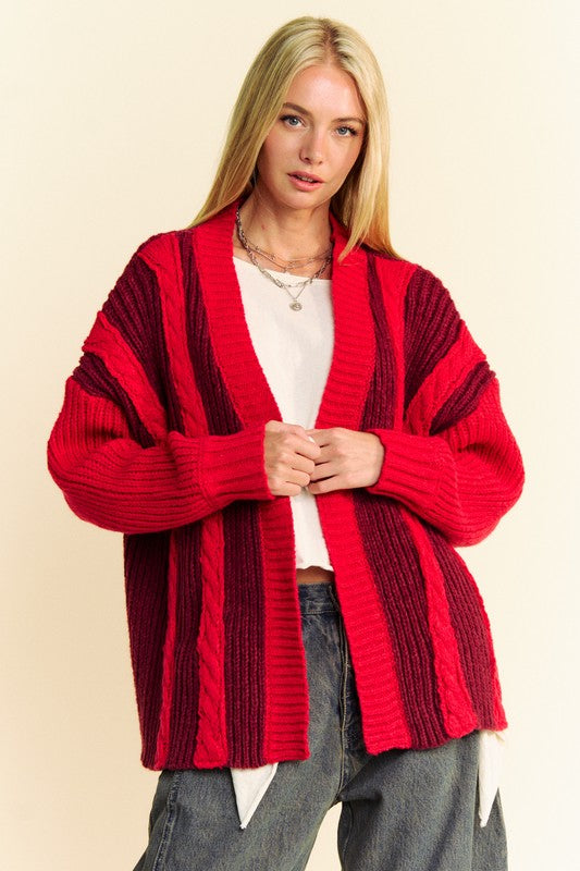 Davi & Dani - Cable-Knit Cardigan