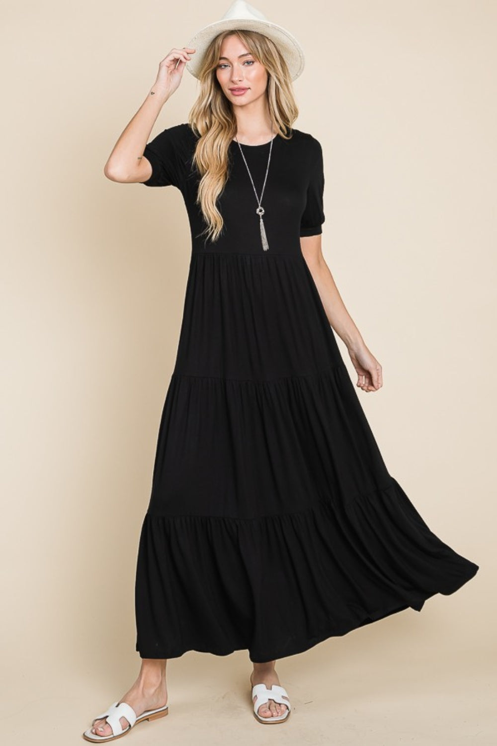 BOMBOM - Short Sleeve Maxi Dress