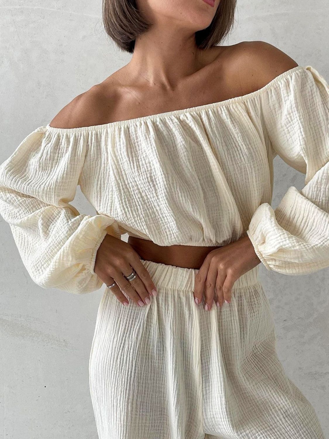 Set - Off Shoulder Top and Pants