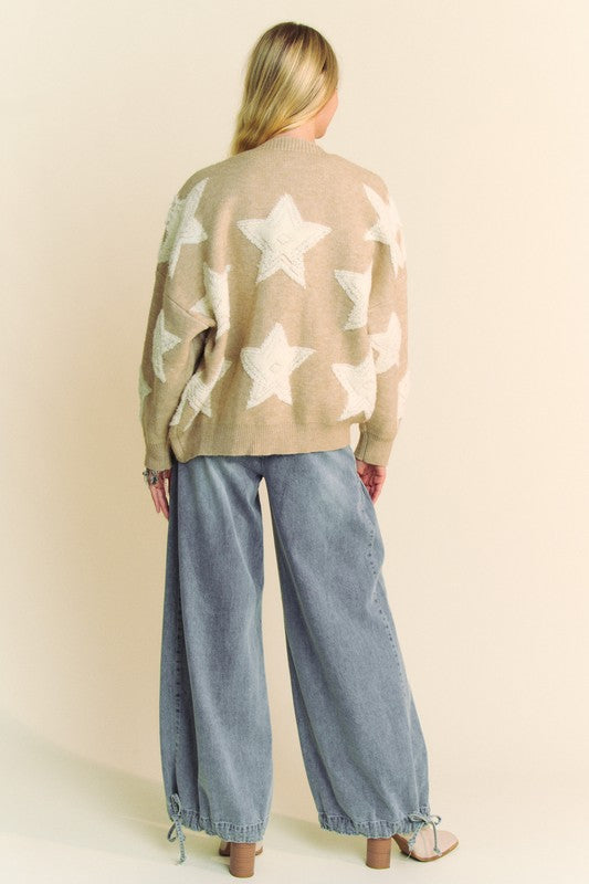 Davi & Dani - Fuzzy Star Cardigan