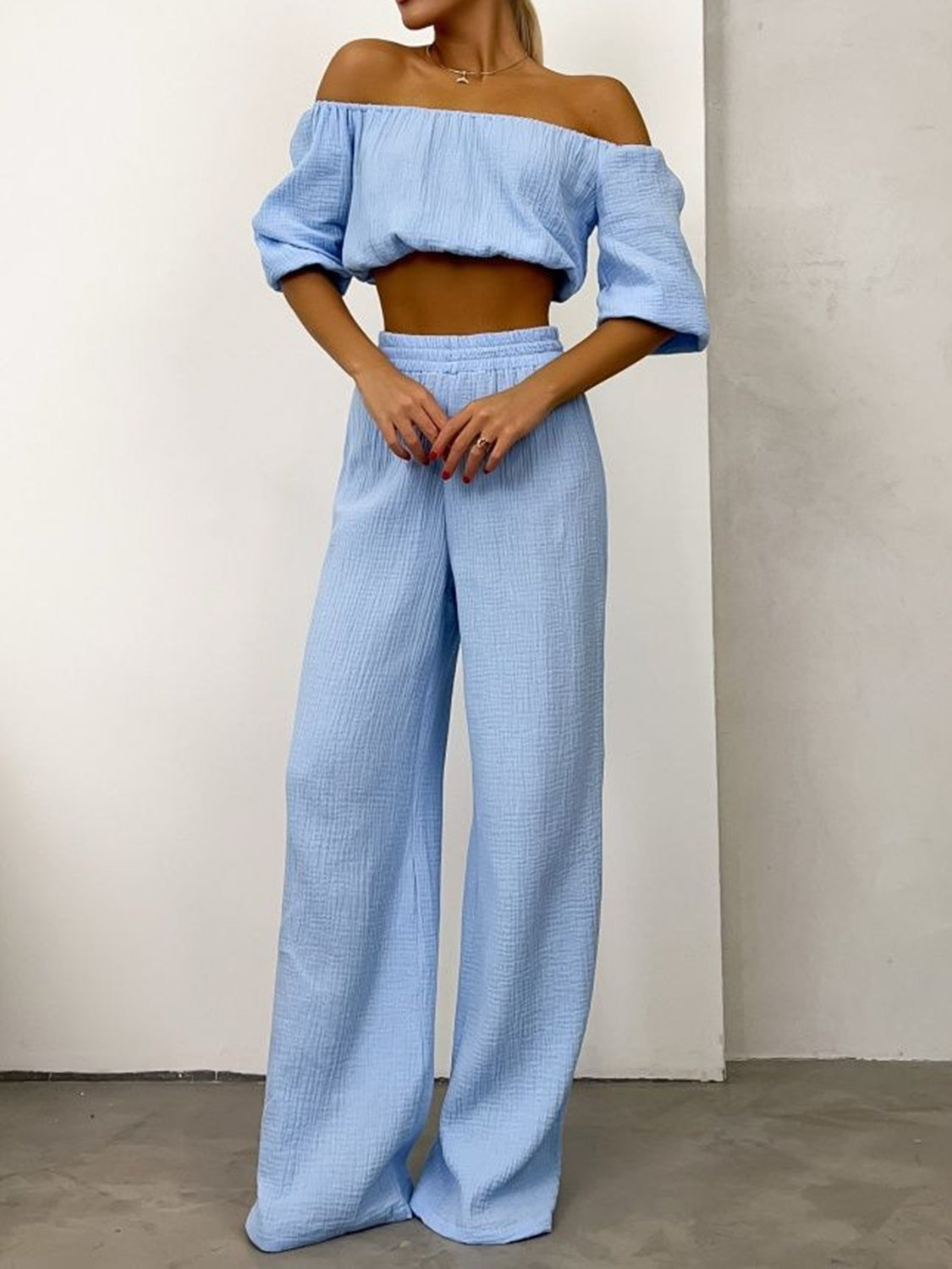 Set - Off Shoulder Top and Pants