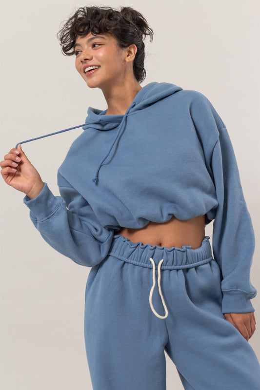 HYFVE - Bubble Hem Cropped Hoodie