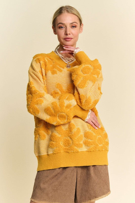 Davi & Dani - Flower Texture Sweater