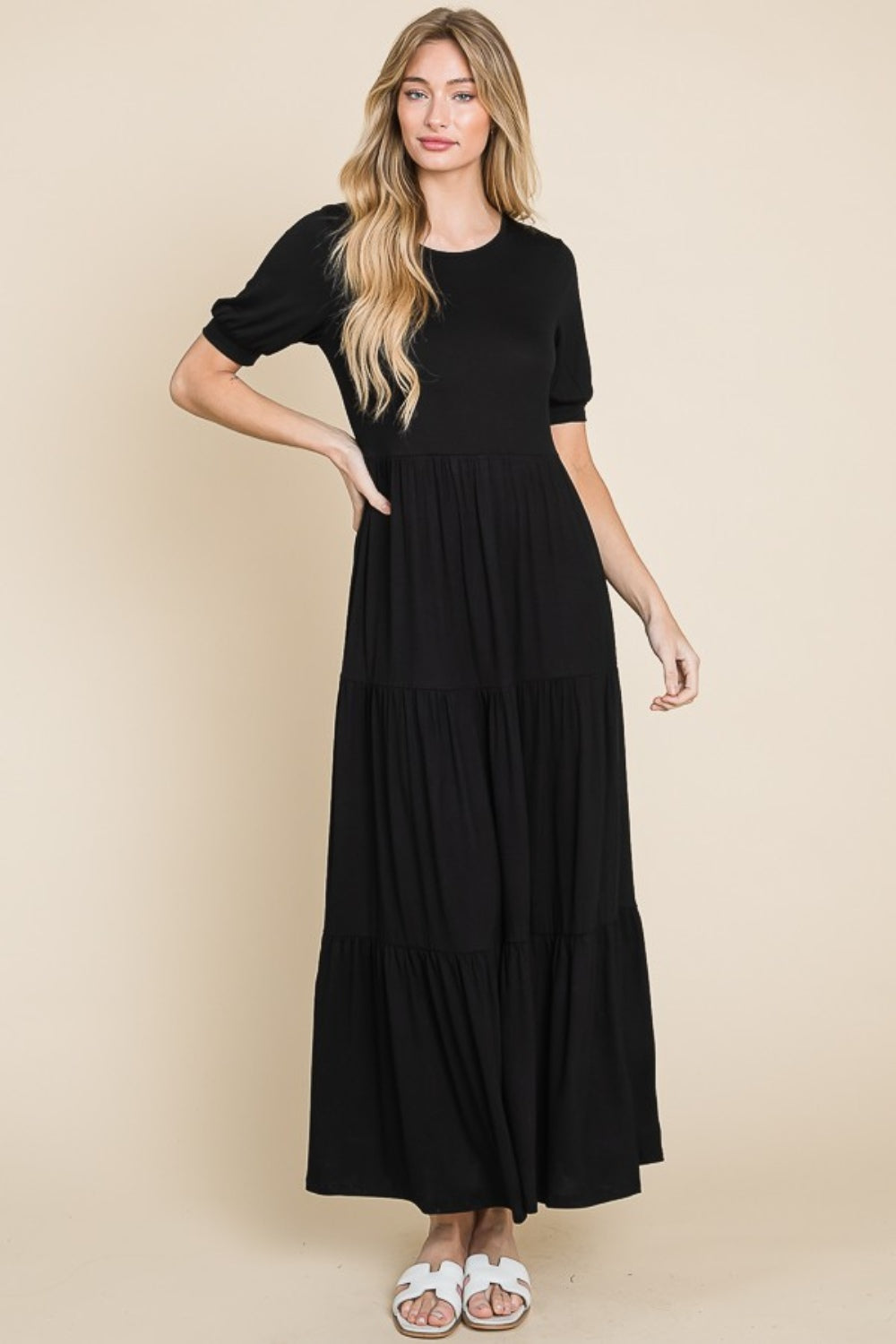 BOMBOM - Short Sleeve Maxi Dress